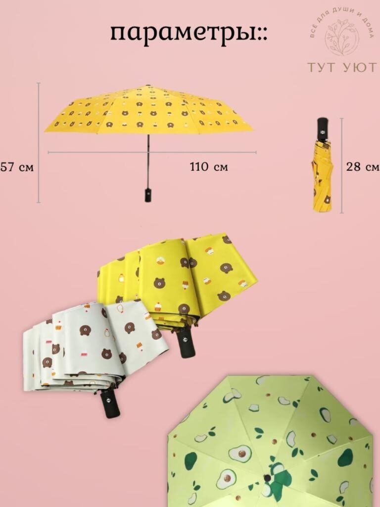 Зонт с авокадо от бренда "Тутуют" - обзор товара на Wildberries